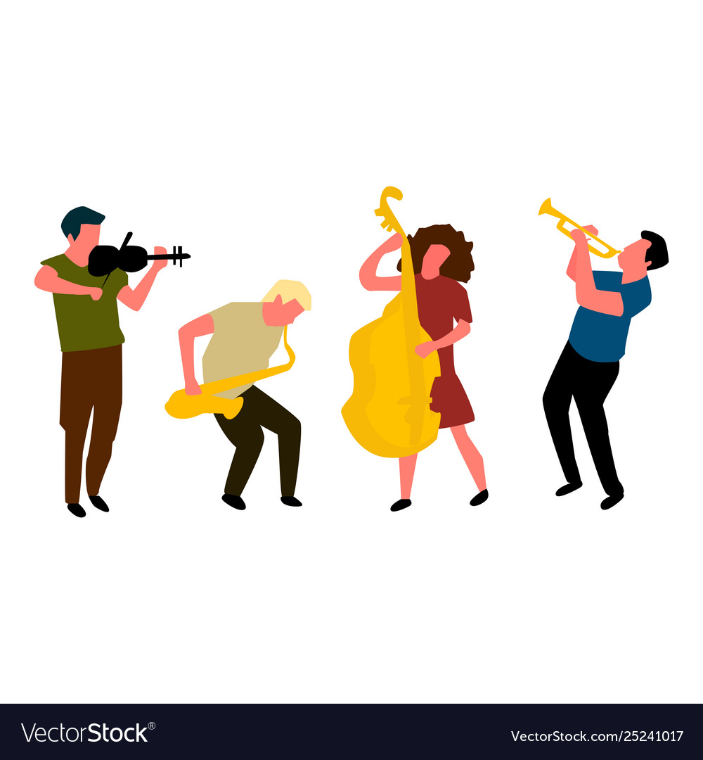 Set musicians isolated on white Royalty Free Vector Image