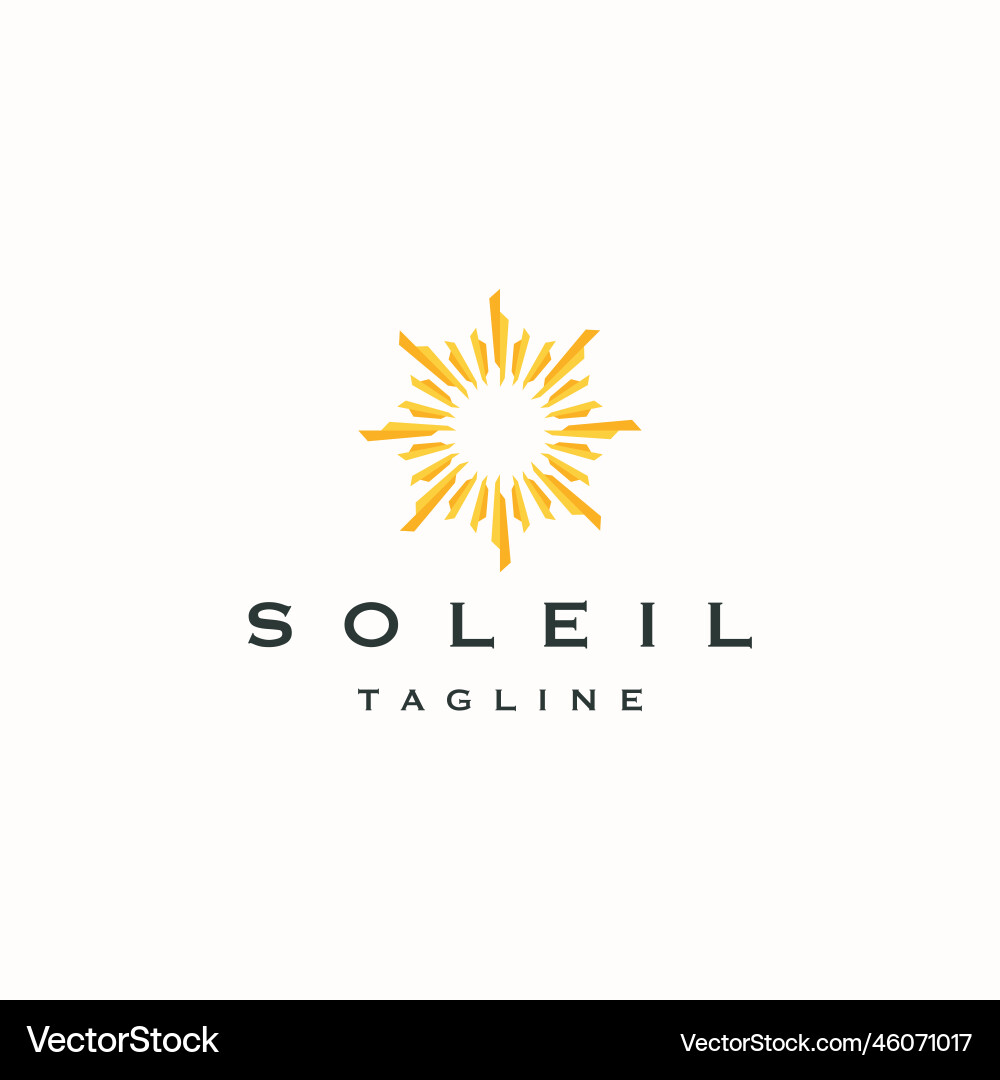 Sun logo icon design template flat Royalty Free Vector Image