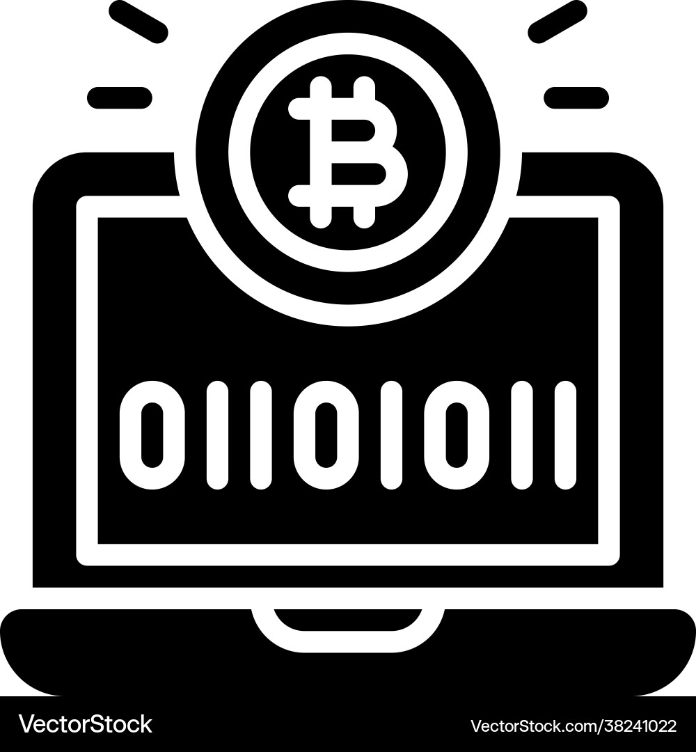 Binary code icon cryptocurrency related Royalty Free Vector