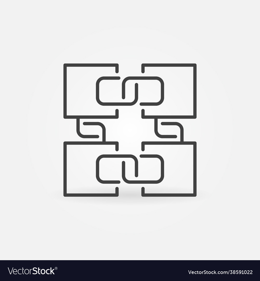 Blockchain technology concept linear icon Vector Image