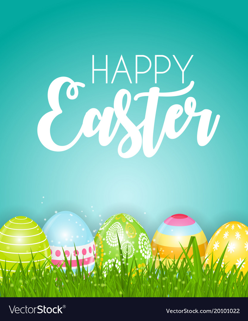 Happy easter cute background with eggs Royalty Free Vector