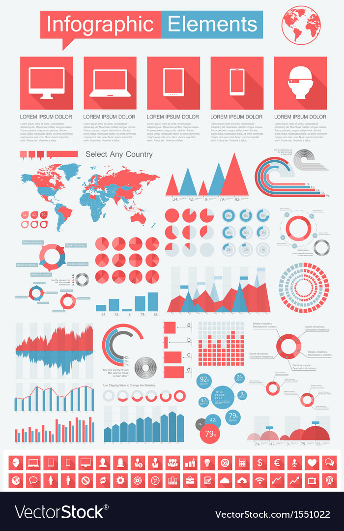 It industry infographic elements Royalty Free Vector Image