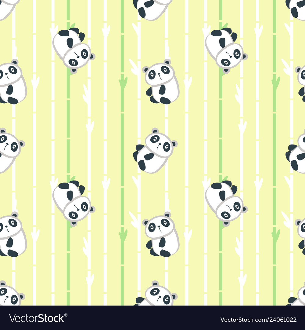 Seamless pattern with cute little panda