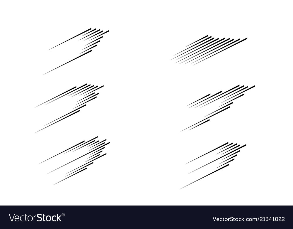 Speed lines isolated set. Comics motion lines for fast moving