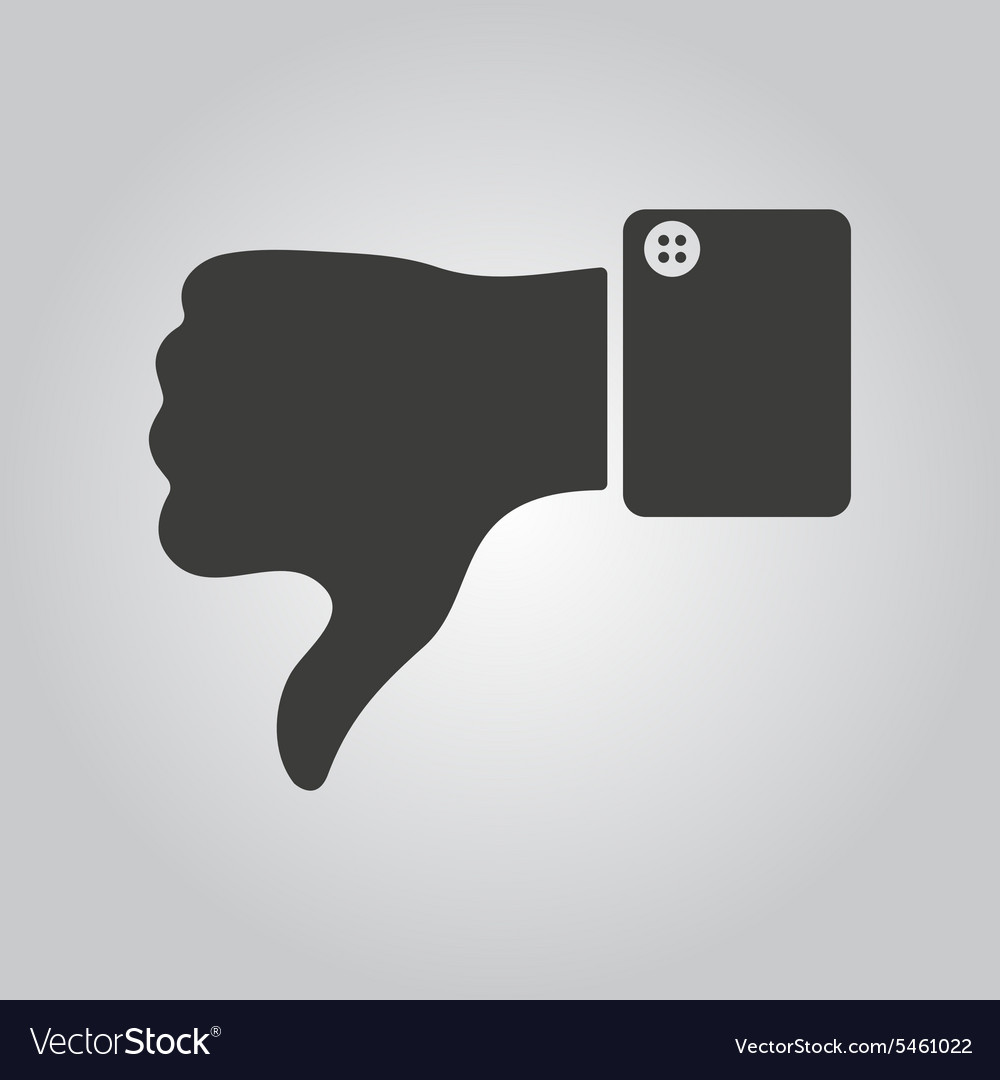 Thumb down icon against and no symbol flat Vector Image