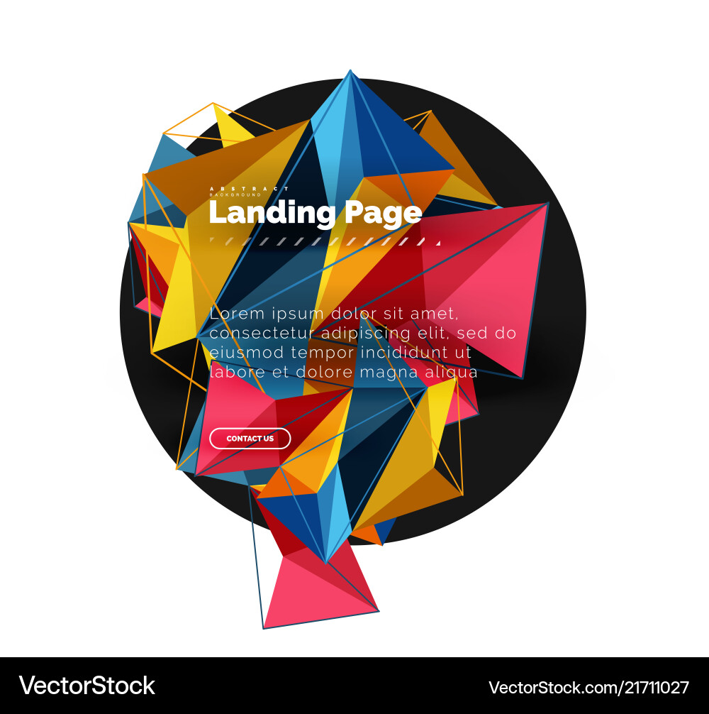 3d triangle abstract background polygonal Vector Image