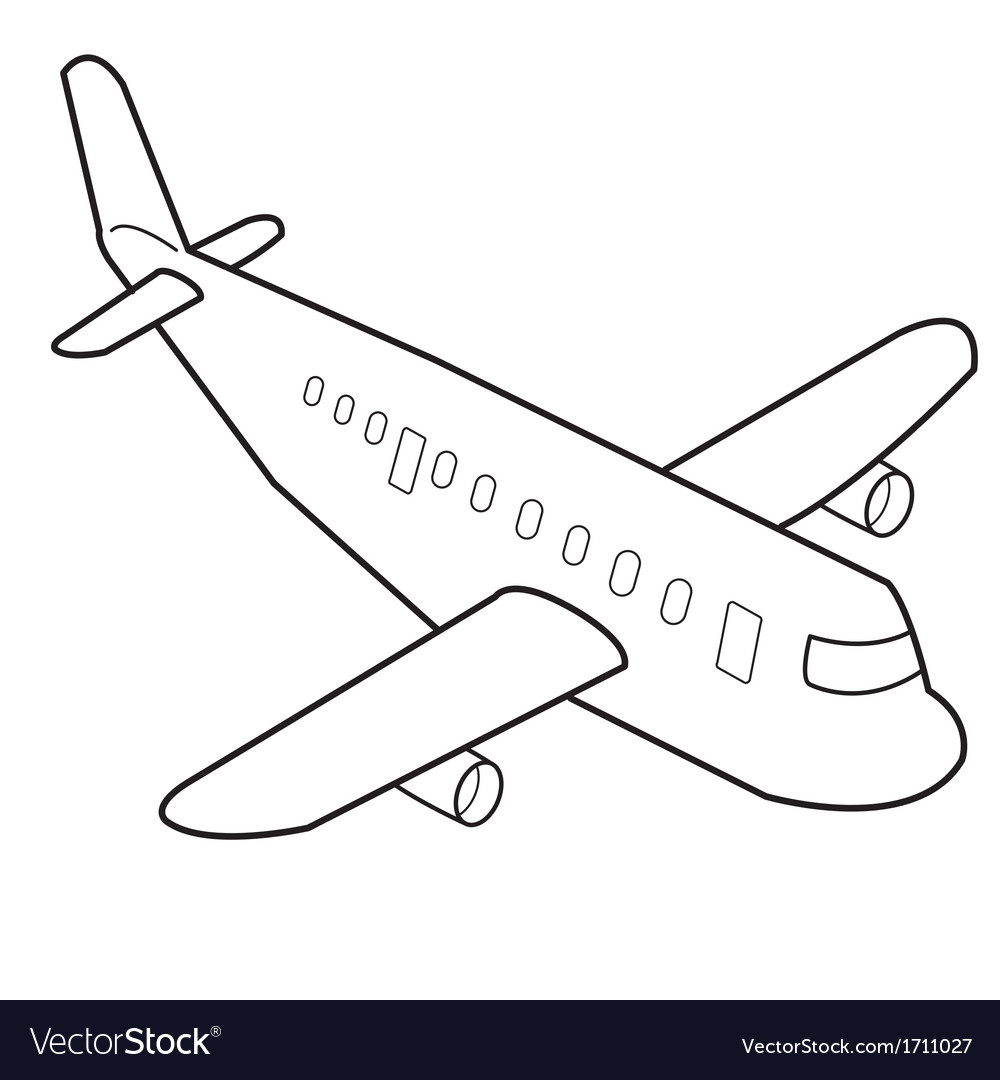 airplane vector outline