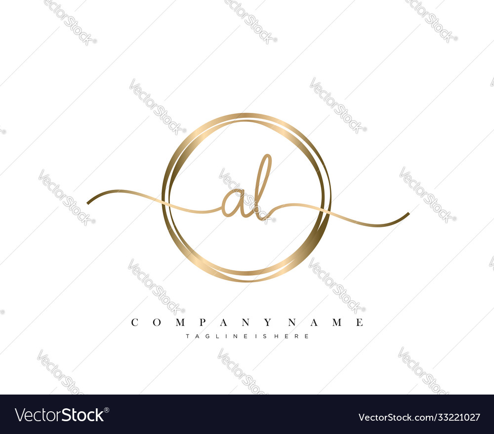 Al initial handwriting logo Royalty Free Vector Image