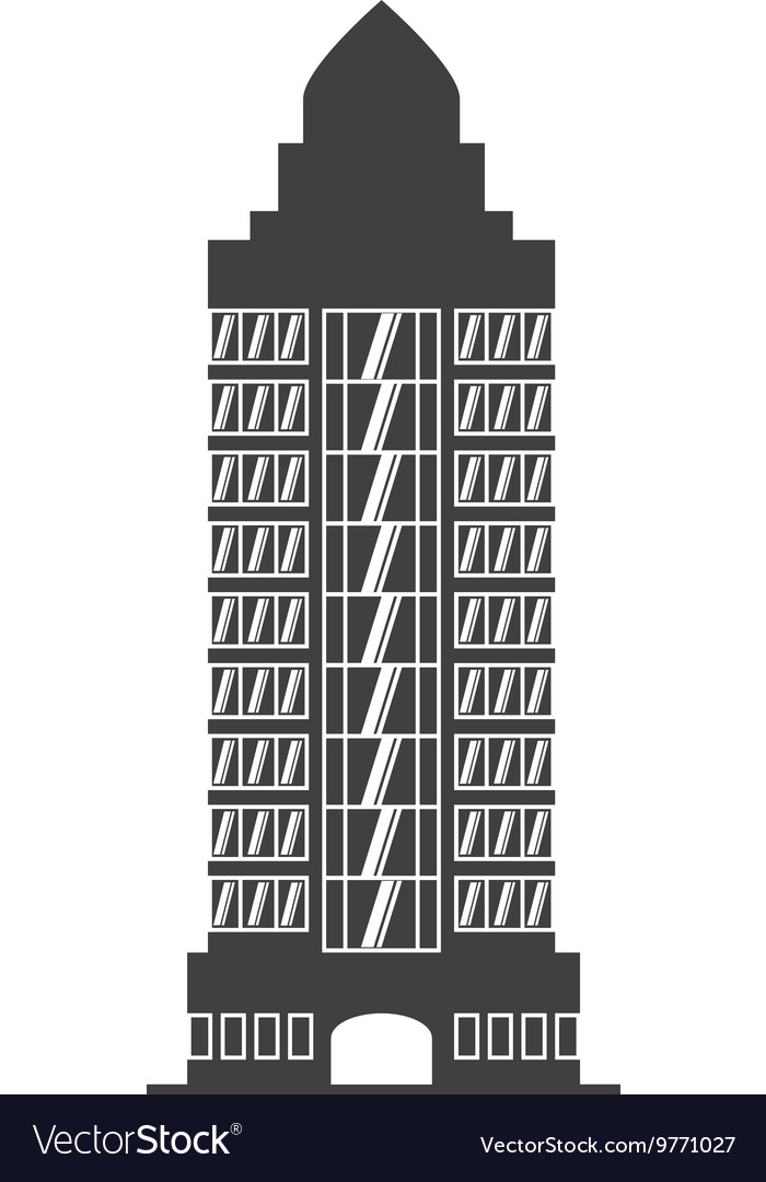 Building silhouette icon hotel design Royalty Free Vector