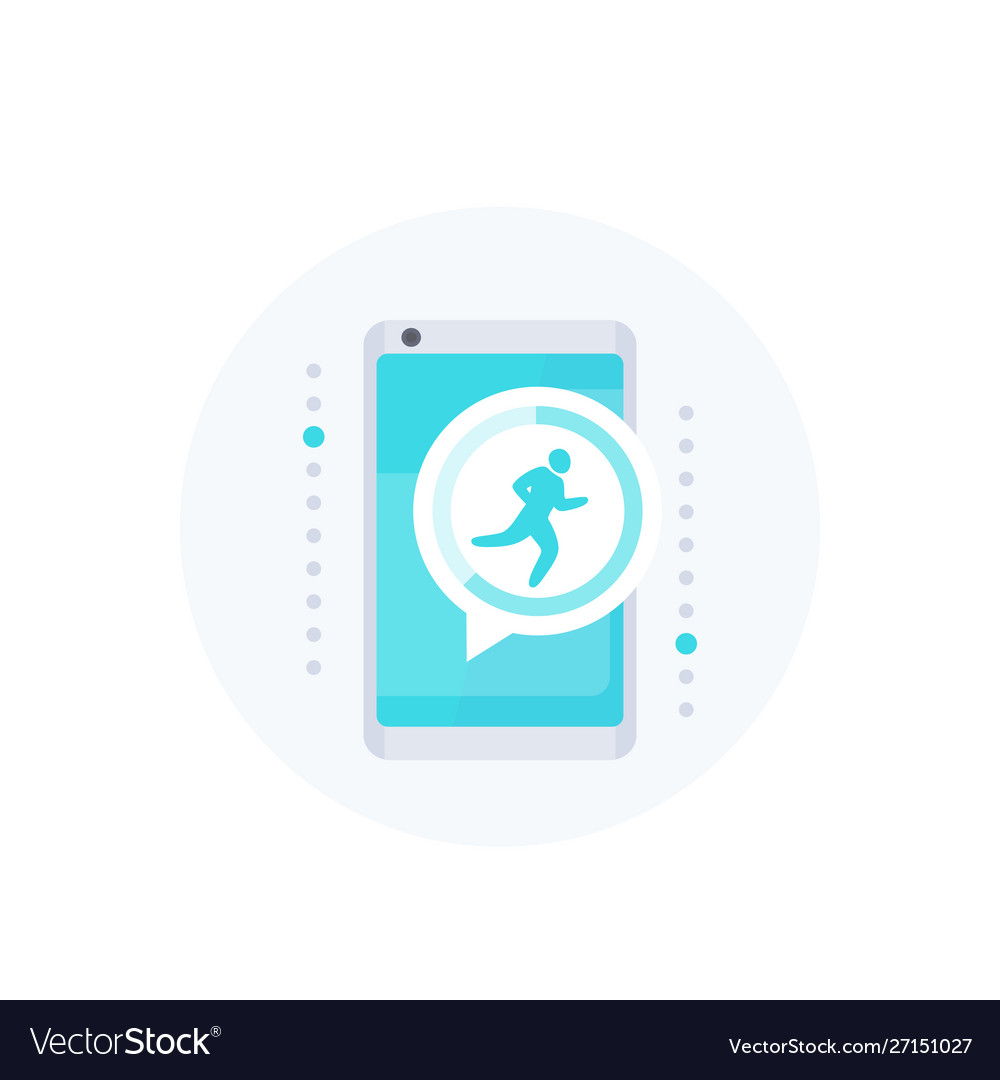 Fitness app notification activity tracker icon Vector Image