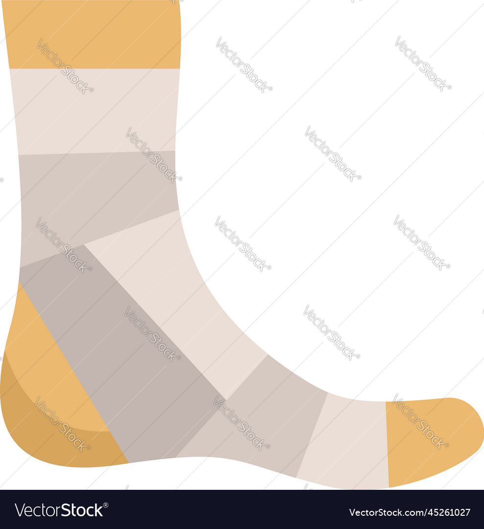 Foot bandage icon flat accident patient Royalty Free Vector