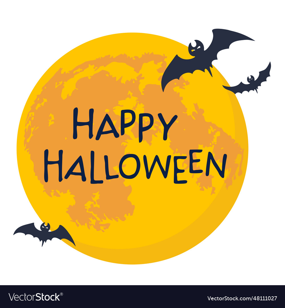 Full Moon Bats Royalty Free Vector Image - Vectorstock