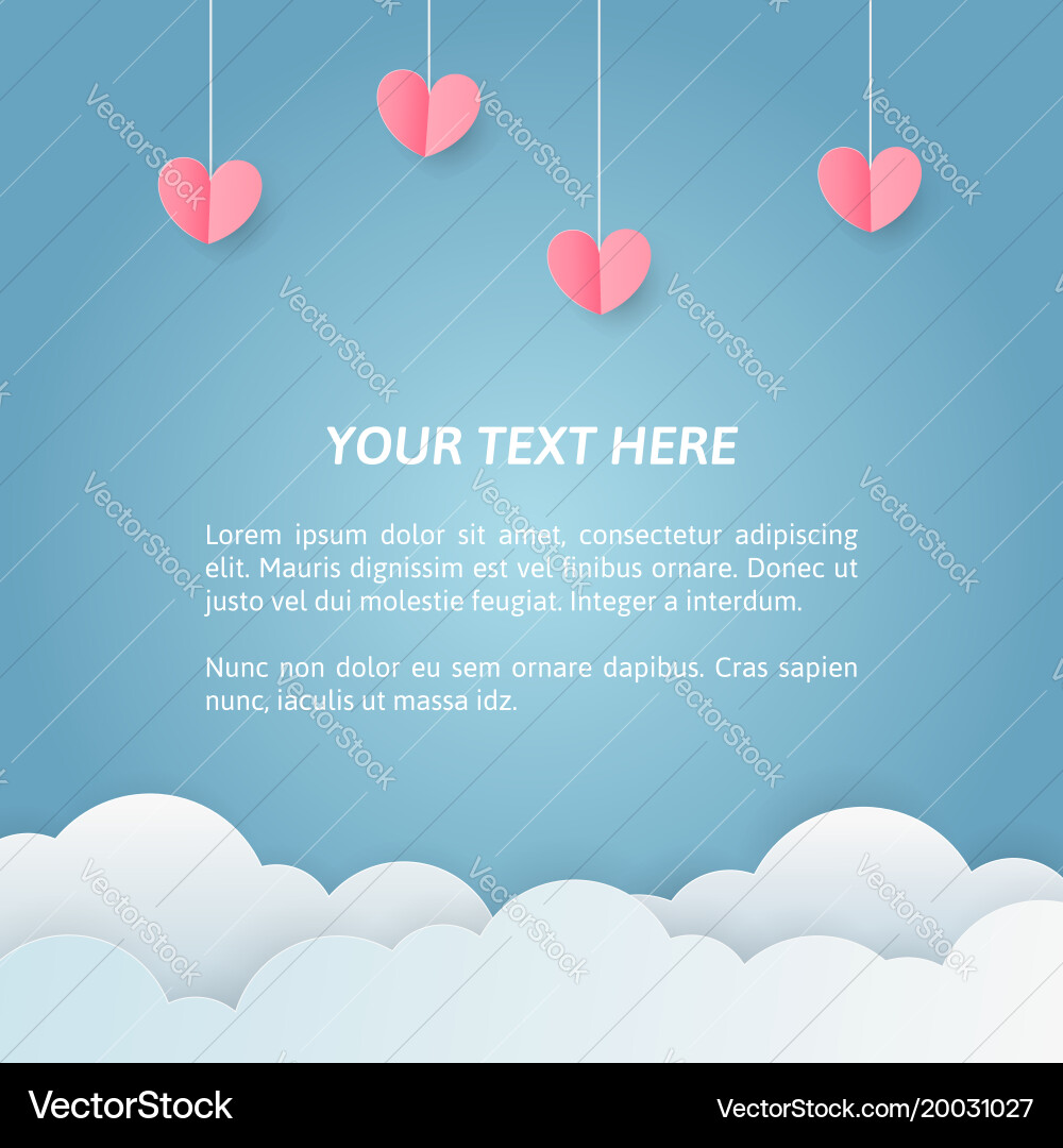 Romantic Paper Art Banner Royalty Free Vector Image