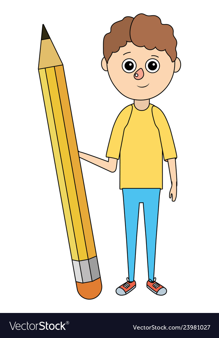 School education boy cartoon Royalty Free Vector Image