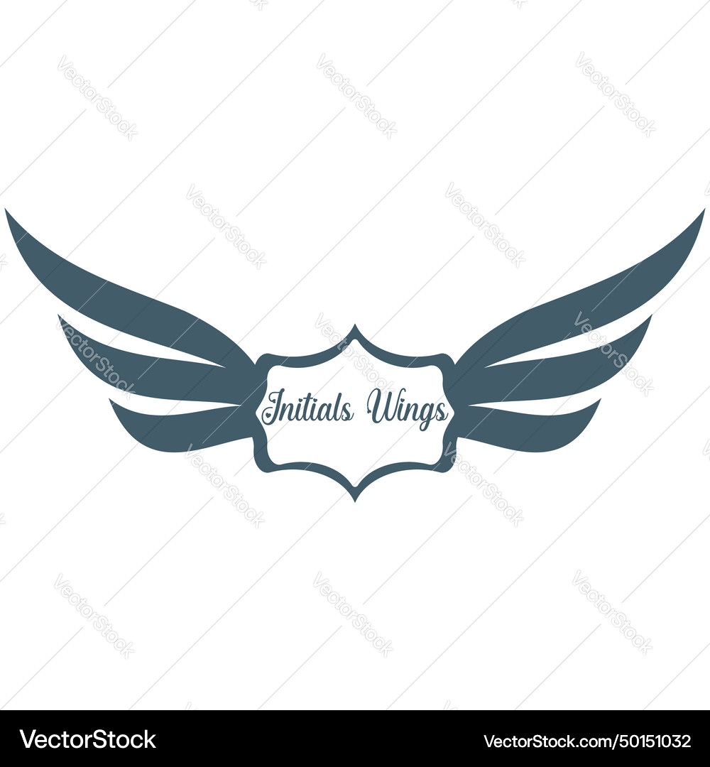Abstract bird wing initial logo Royalty Free Vector Image