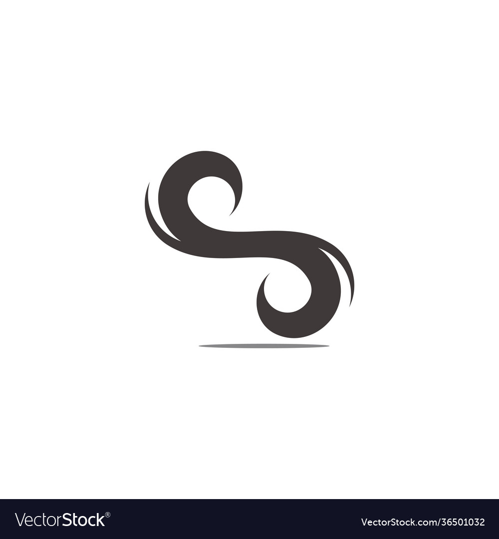 Abstract letter s curves wavy shape simple Vector Image