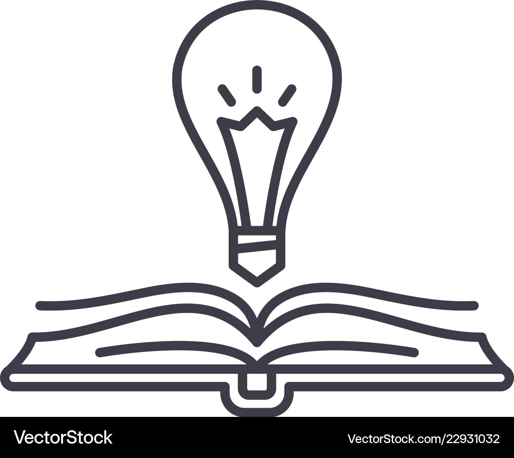 Book Wisdom Line Icon Concept Royalty Free Vector Image