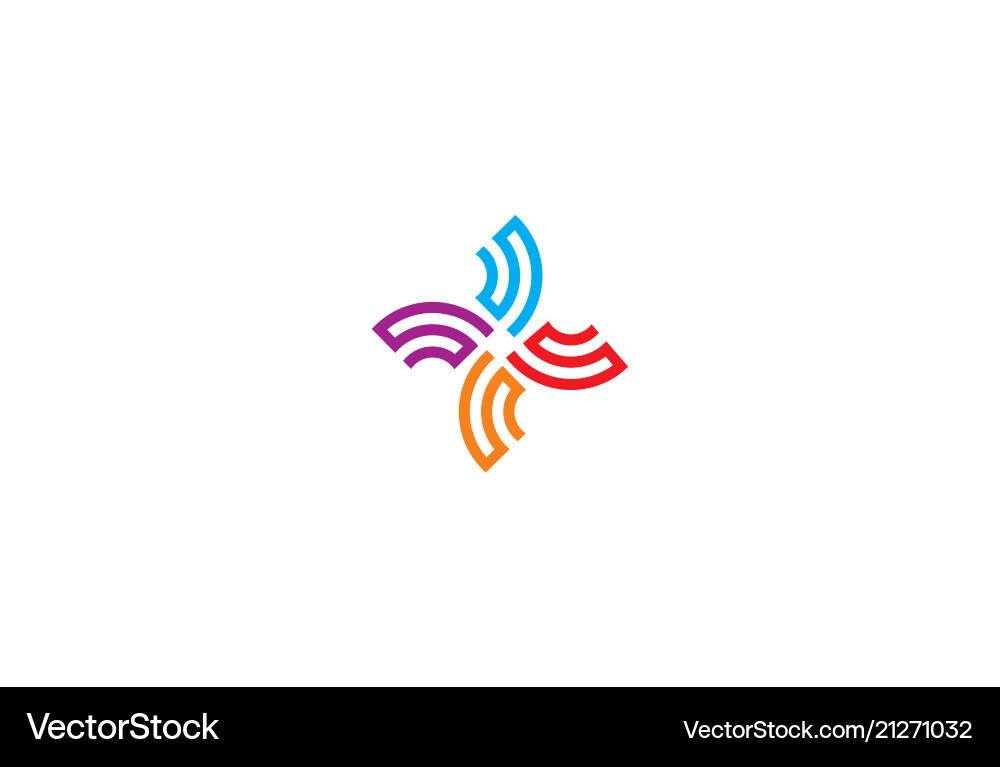 Circle technology colored logo Royalty Free Vector Image