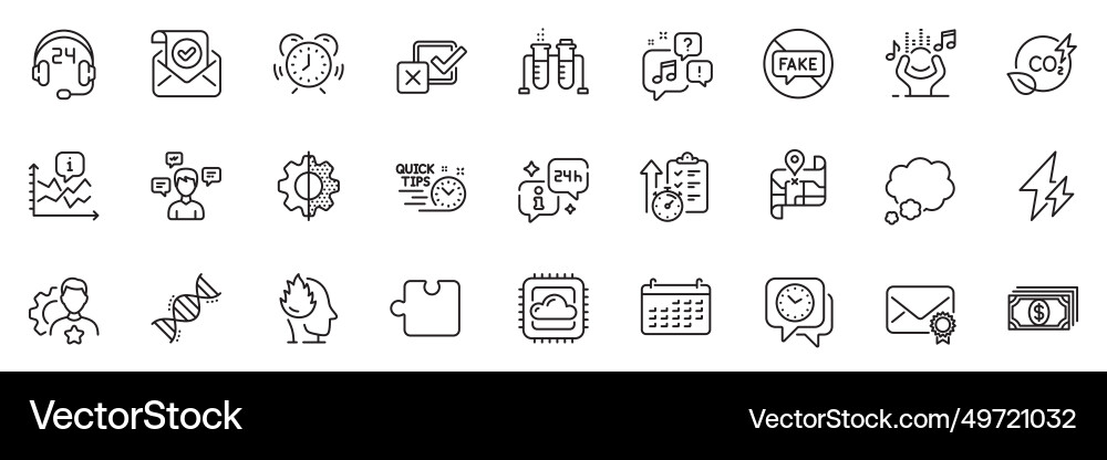 Icons pack as info chemistry dna and checkbox Vector Image