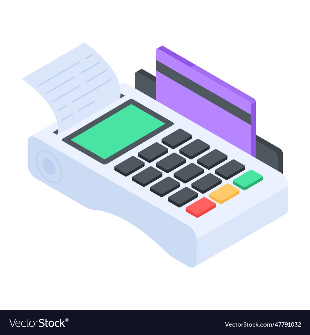 Modern isometric icon of pos payment Royalty Free Vector