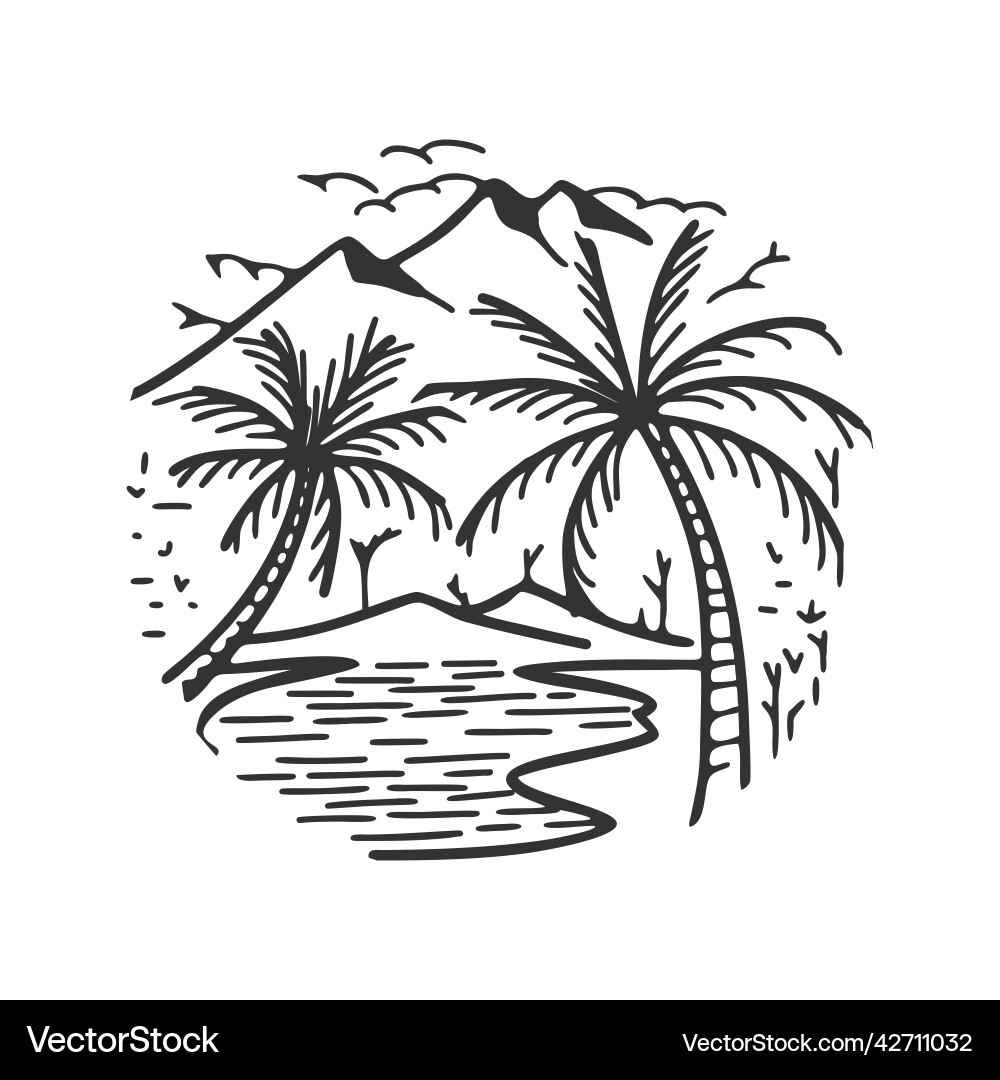 Mountain logo design Royalty Free Vector Image