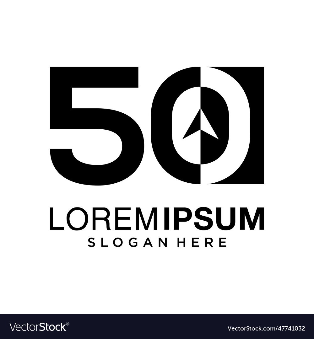 Number 50 logo design inspirations 50th Royalty Free Vector