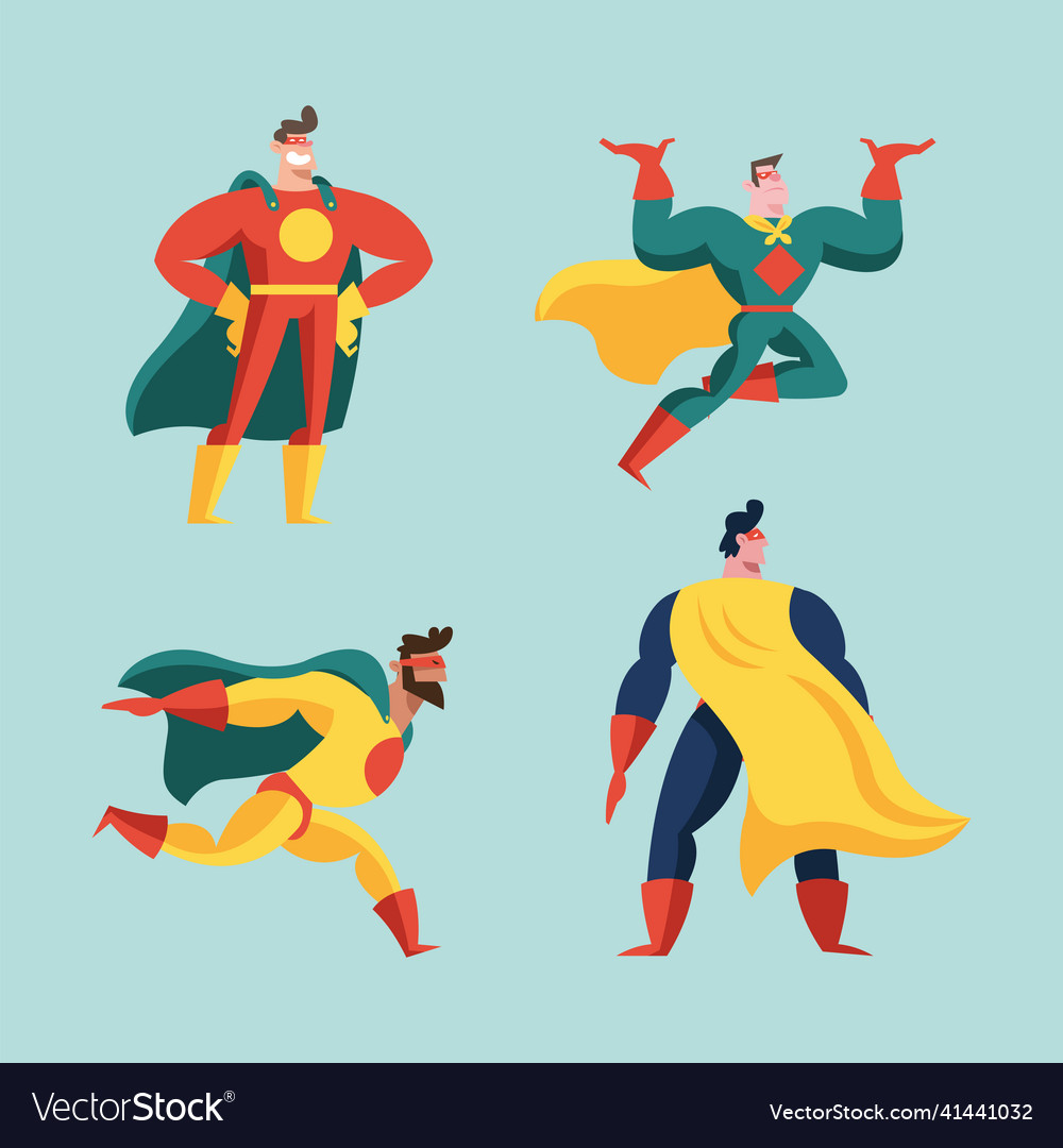 Superhero men characters Royalty Free Vector Image