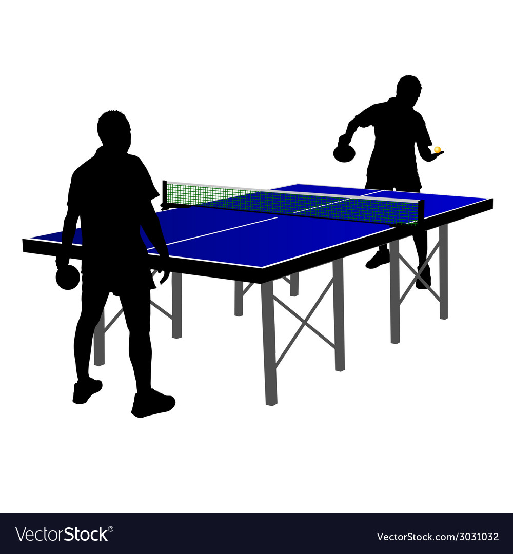 Table tennis sport two man playing ping pong game Vector Image