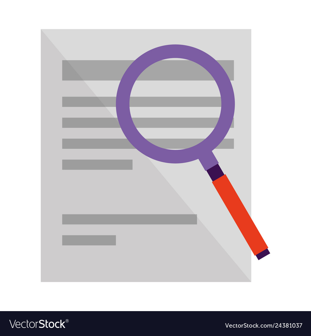 Document with search magnifying glass Royalty Free Vector