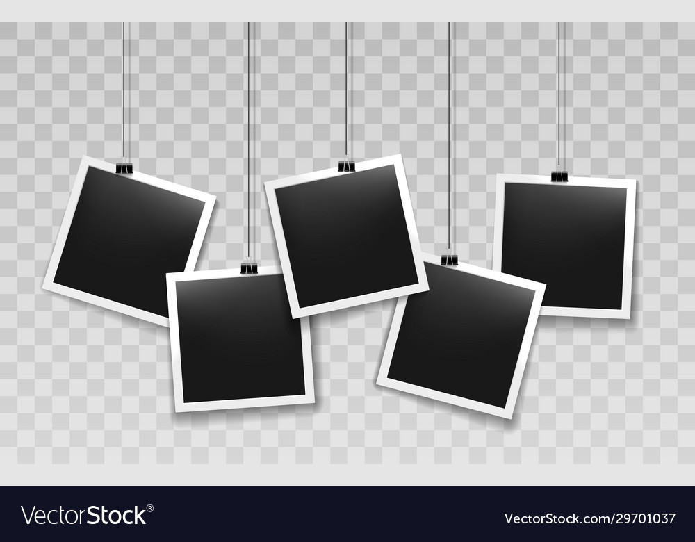 Hanging instant photo frames Royalty Free Vector Image