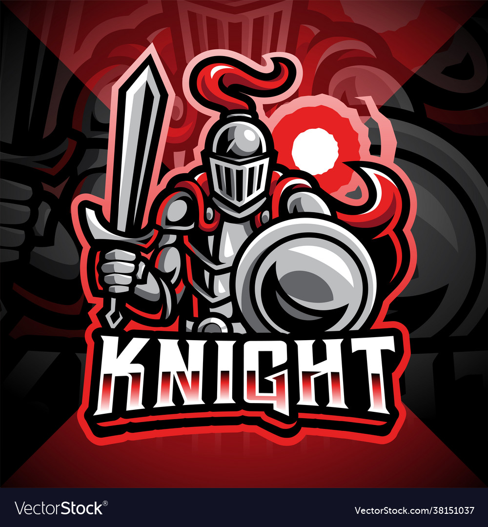 Knight esport mascot logo design Royalty Free Vector Image