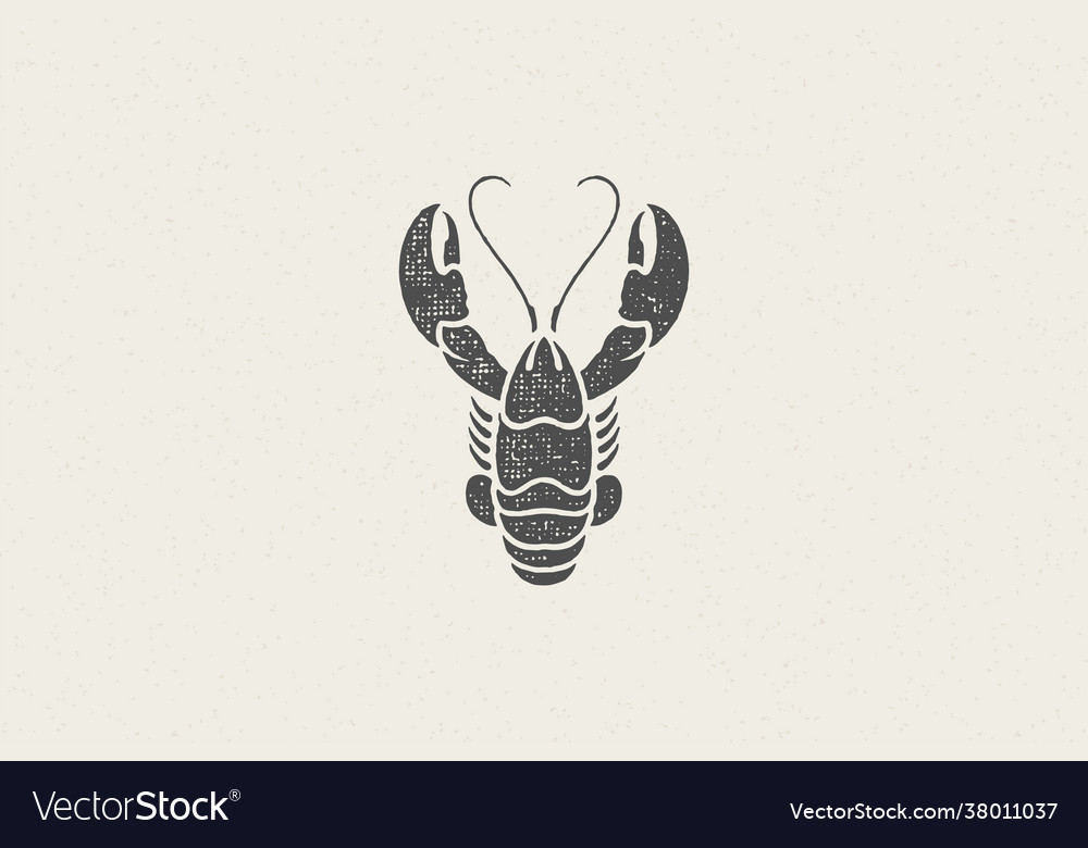 Lobster silhouette for seafood restaurant menu vector image Lobster silhouette for seafood restaurant menu