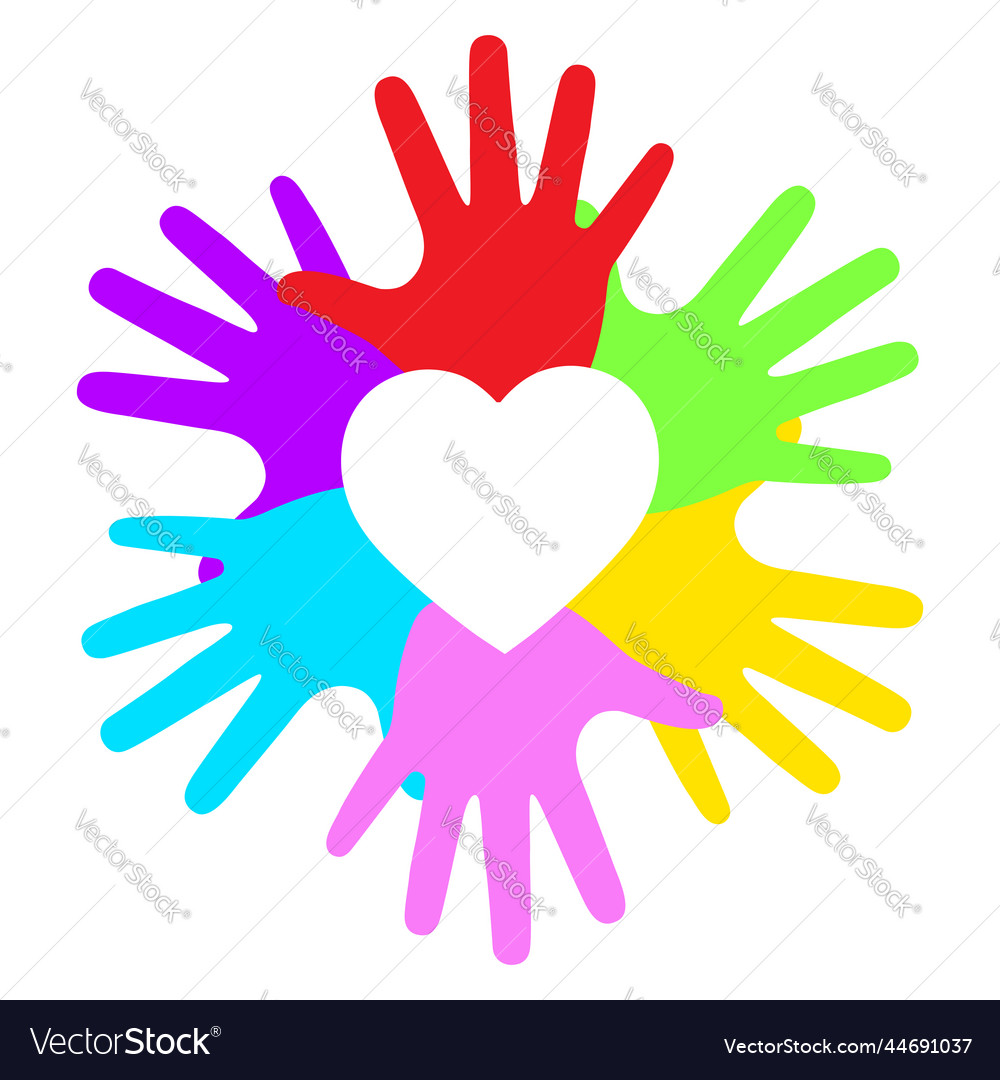 Palm of children hands Royalty Free Vector Image