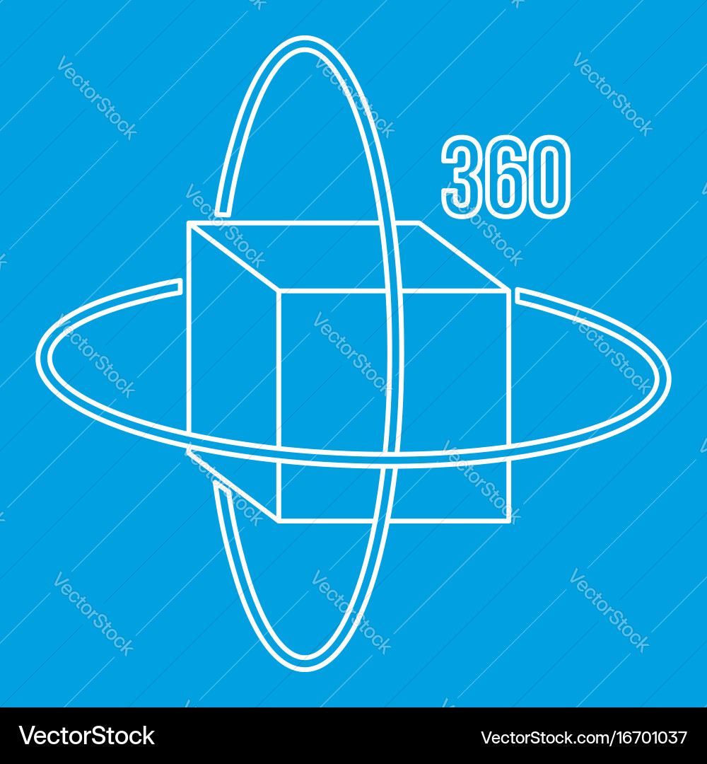 Virtual cube icon outline style Royalty Free Vector Image