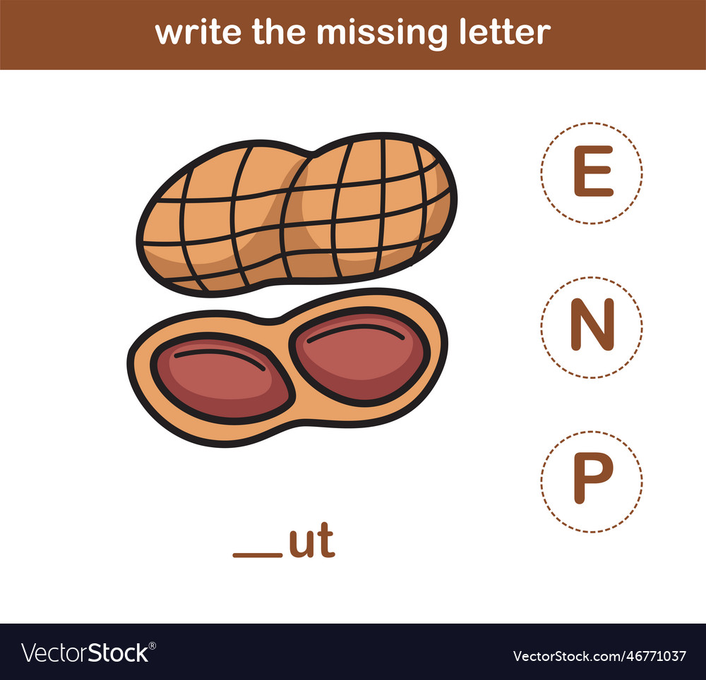 write-the-missing-letter-royalty-free-vector-image