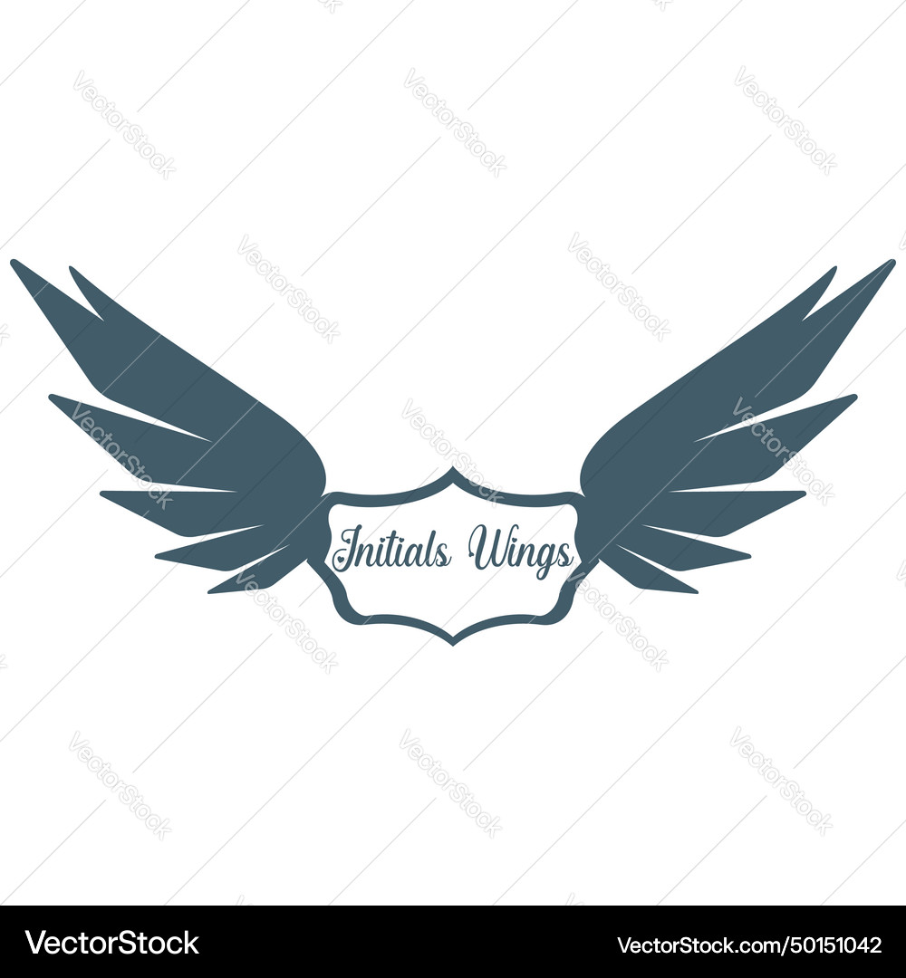 Abstract bird wing initial logo Royalty Free Vector Image