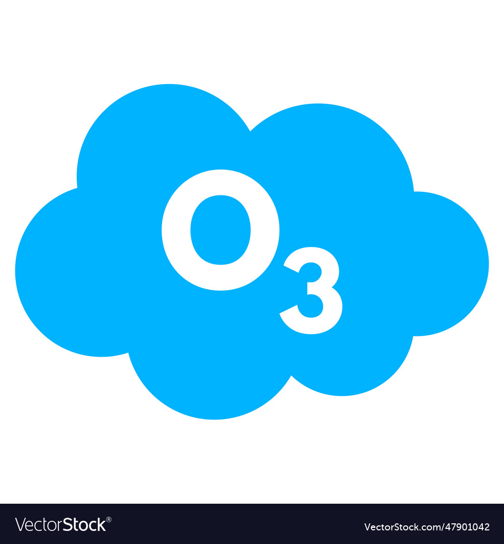 Blue ozone cloud icon isolated Royalty Free Vector Image