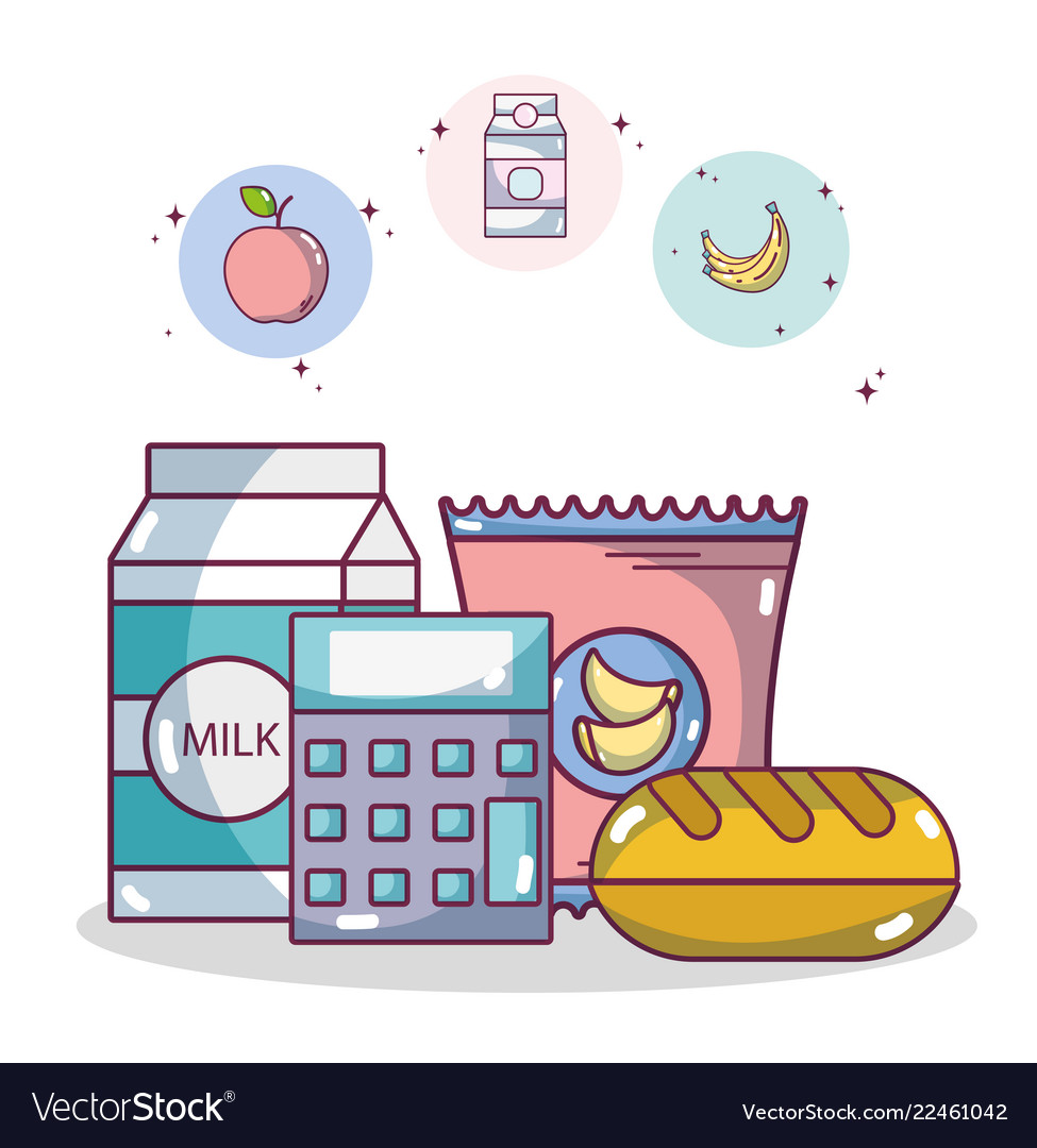 Food supermarket products Royalty Free Vector Image