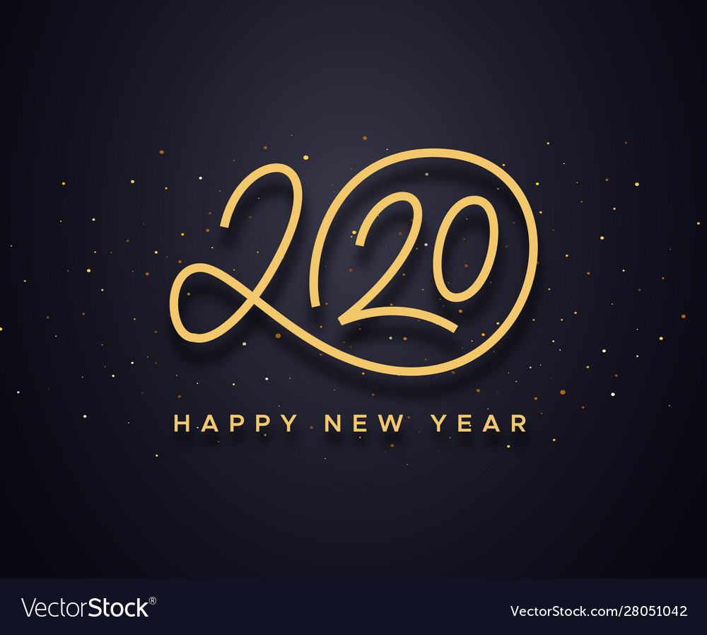 Happy new year 2020 wishes typography Royalty Free Vector