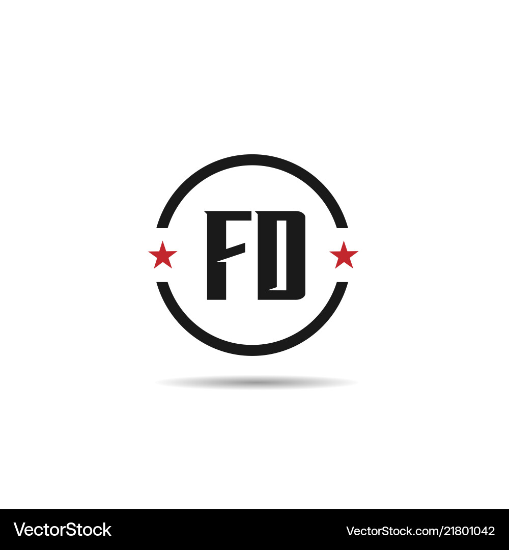 Initial letter fd logo template design Royalty Free Vector