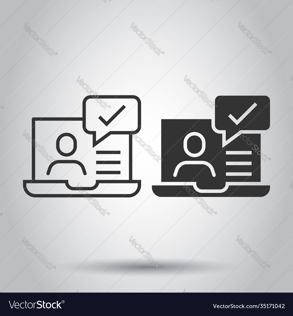 People with laptop computer icon in flat style pc Vector Image