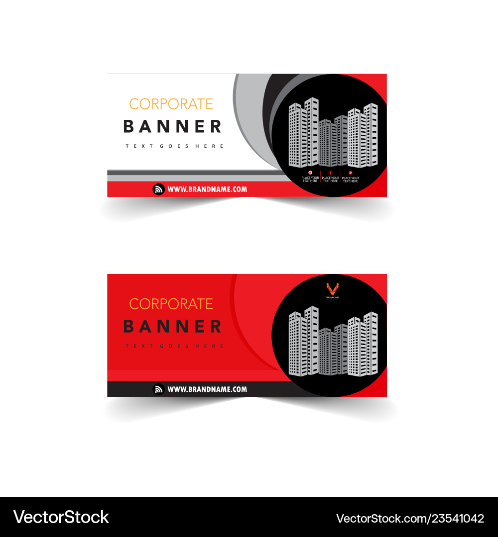 Red Corporate Banner Design Royalty Free Vector Image