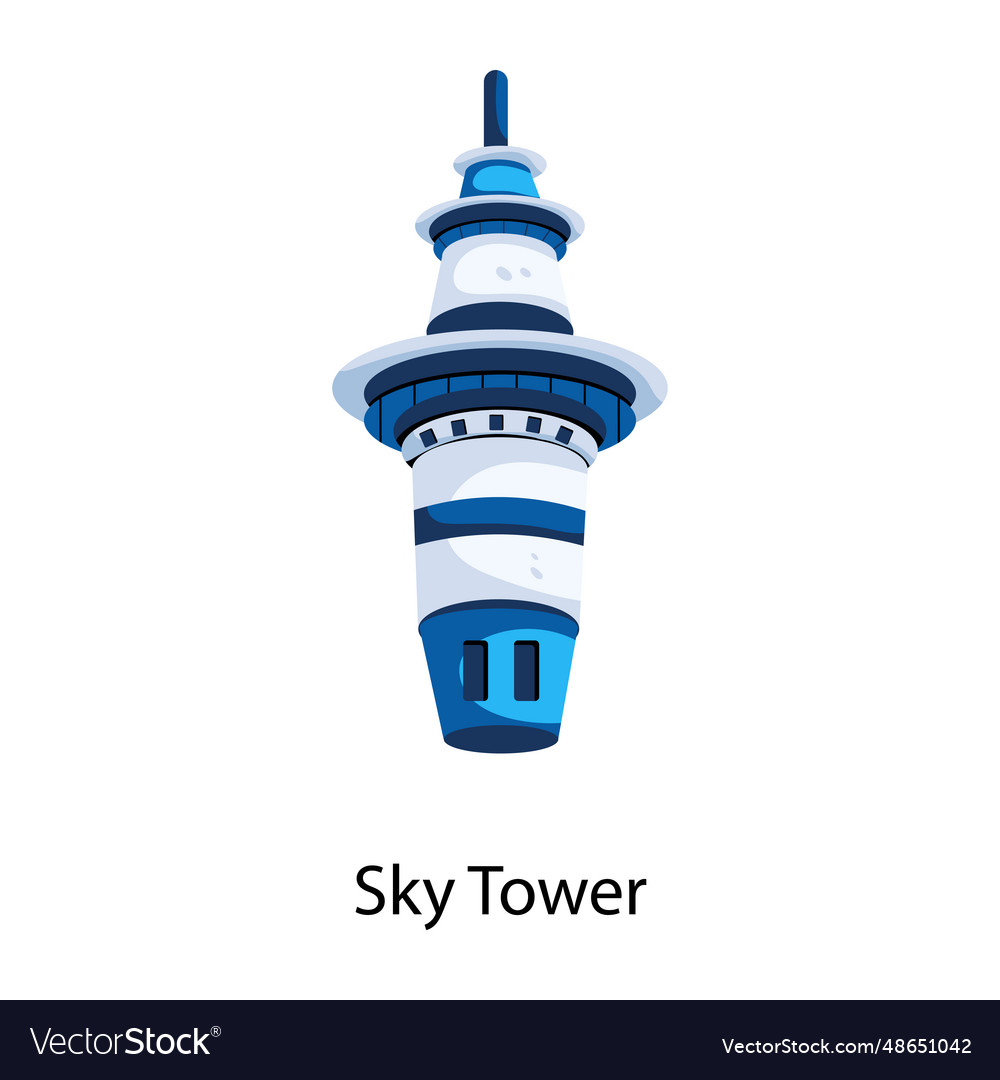 Sky tower Royalty Free Vector Image - VectorStock