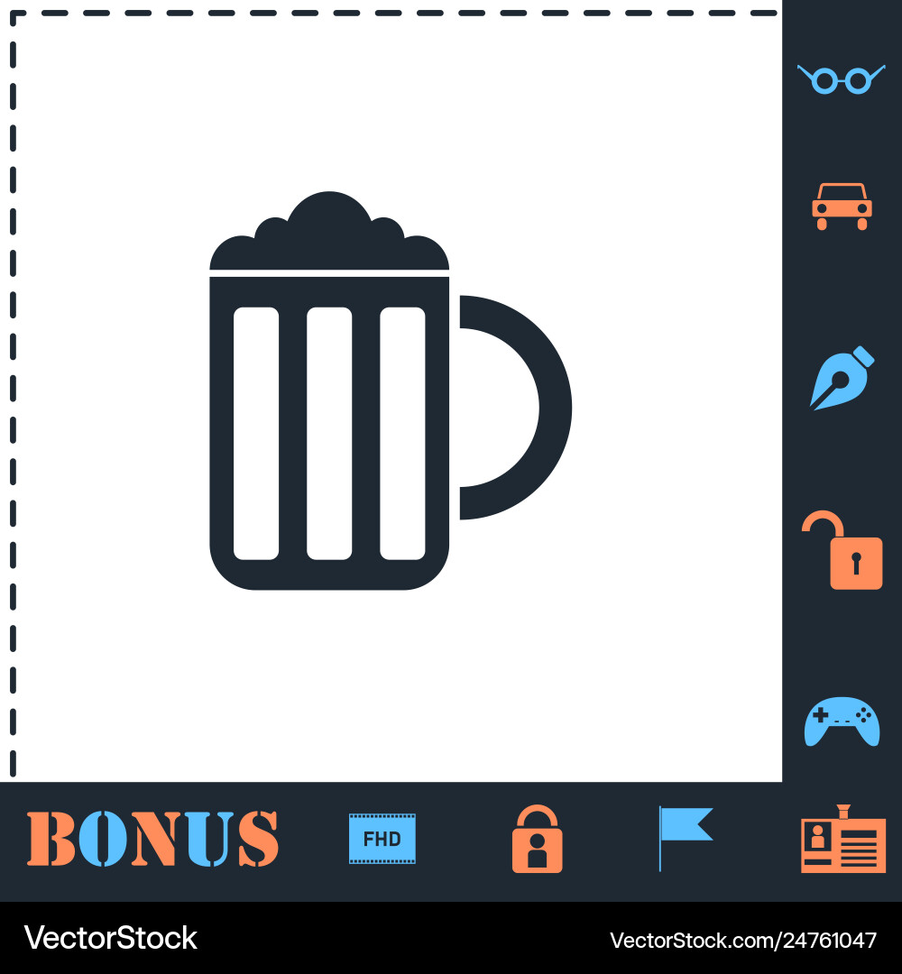 Beer icon flat Royalty Free Vector Image - VectorStock