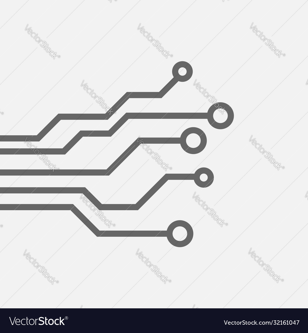Circuit board pattern dots and lines Royalty Free Vector