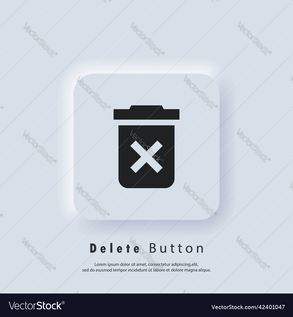 Delete button icon trash can icon rubbish basket Vector Image