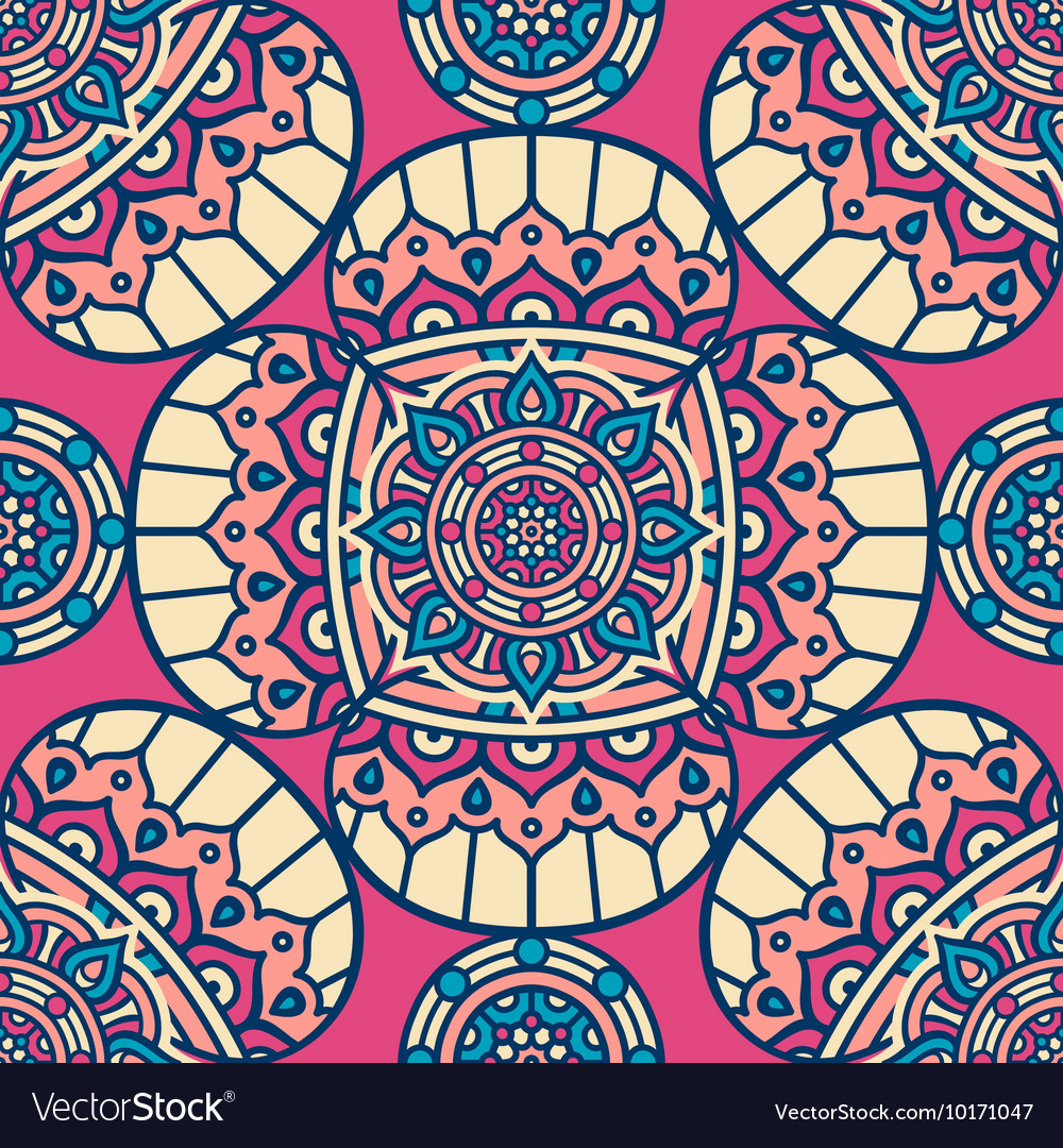 Ethnic floral seamless pattern Royalty Free Vector Image