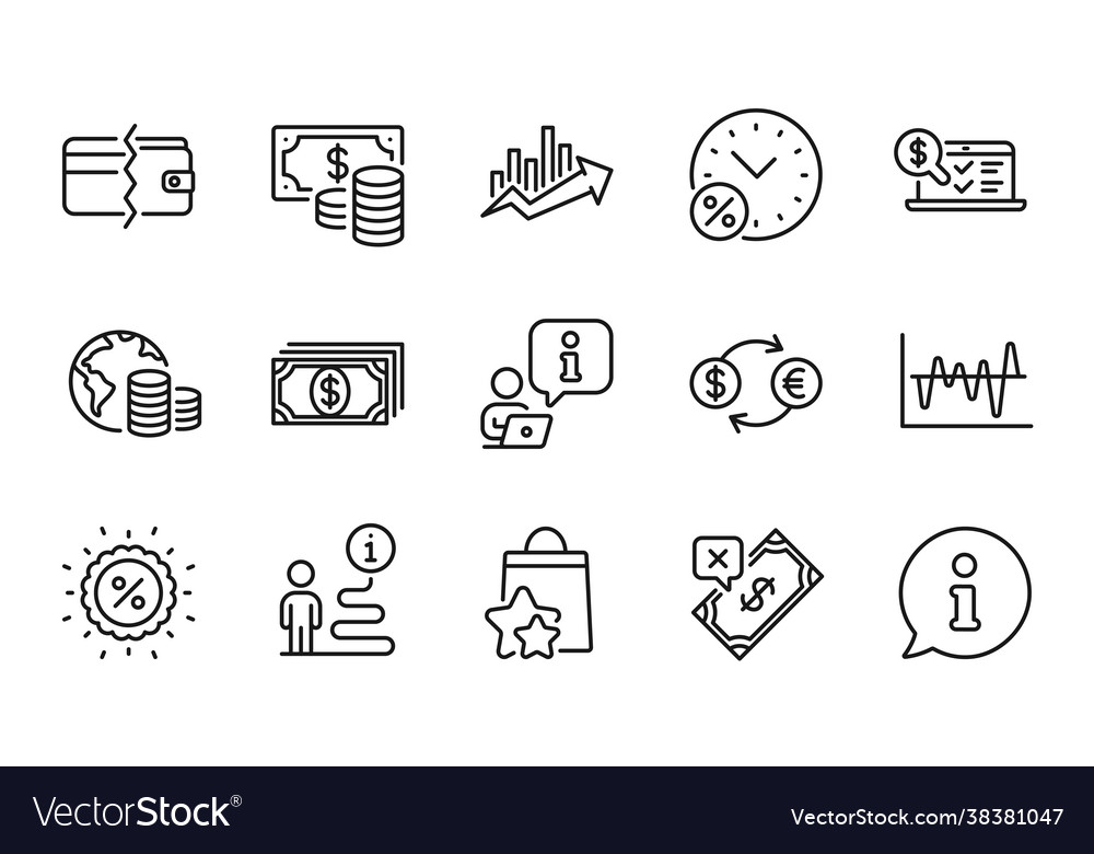 Finance icons set included icon as online Vector Image