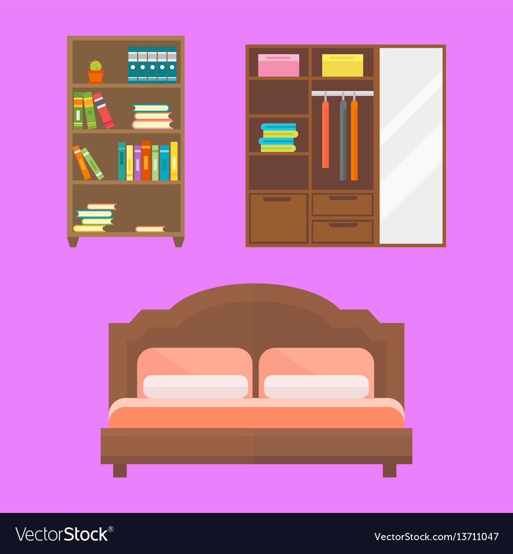 Furniture home decor icon set indoor cabinet vector image on VectorStock