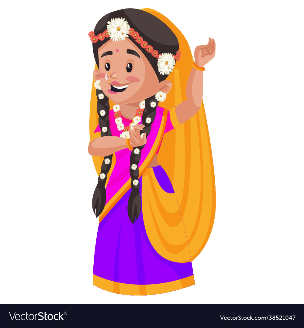 Goddess radha cartoon character Royalty Free Vector Image